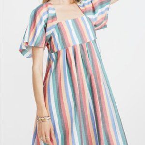 Madewell Square-Neck Mini Dress in Festival Stripe